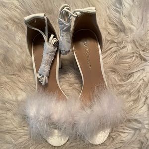 BCB Generation faux feather sandals. Well made and brand new. Size 6.
